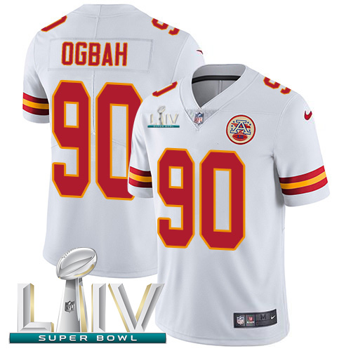 Kansas City Chiefs Nike 90 Emmanuel Ogbah White Super Bowl LIV 2020 Men Stitched NFL Vapor Untouchable Limited Jersey